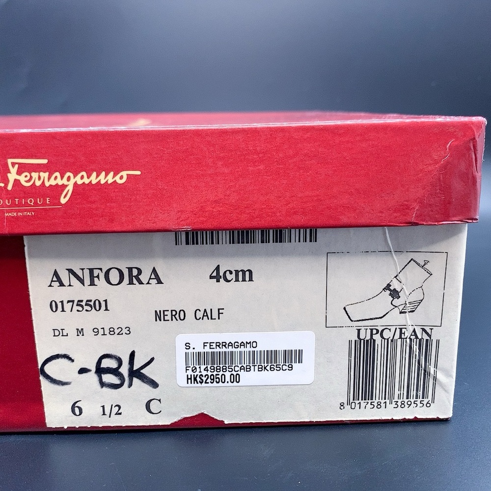 Salvatore Ferragamo Black Zippered Ankle Boots - Picture 14 of 16